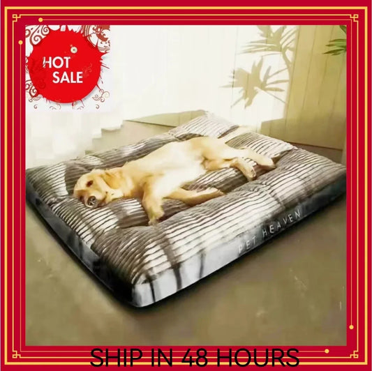 Dog Bed Washable Kennel Four Seasons Pet Large Sofa Plus Corduroy Thick Deep Sleep Cushion Puppy Mat for Small to Large Dogs